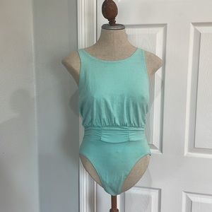 Vintage 1980s Leotard one piece bodysuitbodysuit high cut green women’s size L